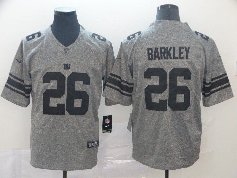 Men New York Giants 26 Barkley Gray Nike Vapor Untouchable Stitched Gridiron Limited NFL Jerseys